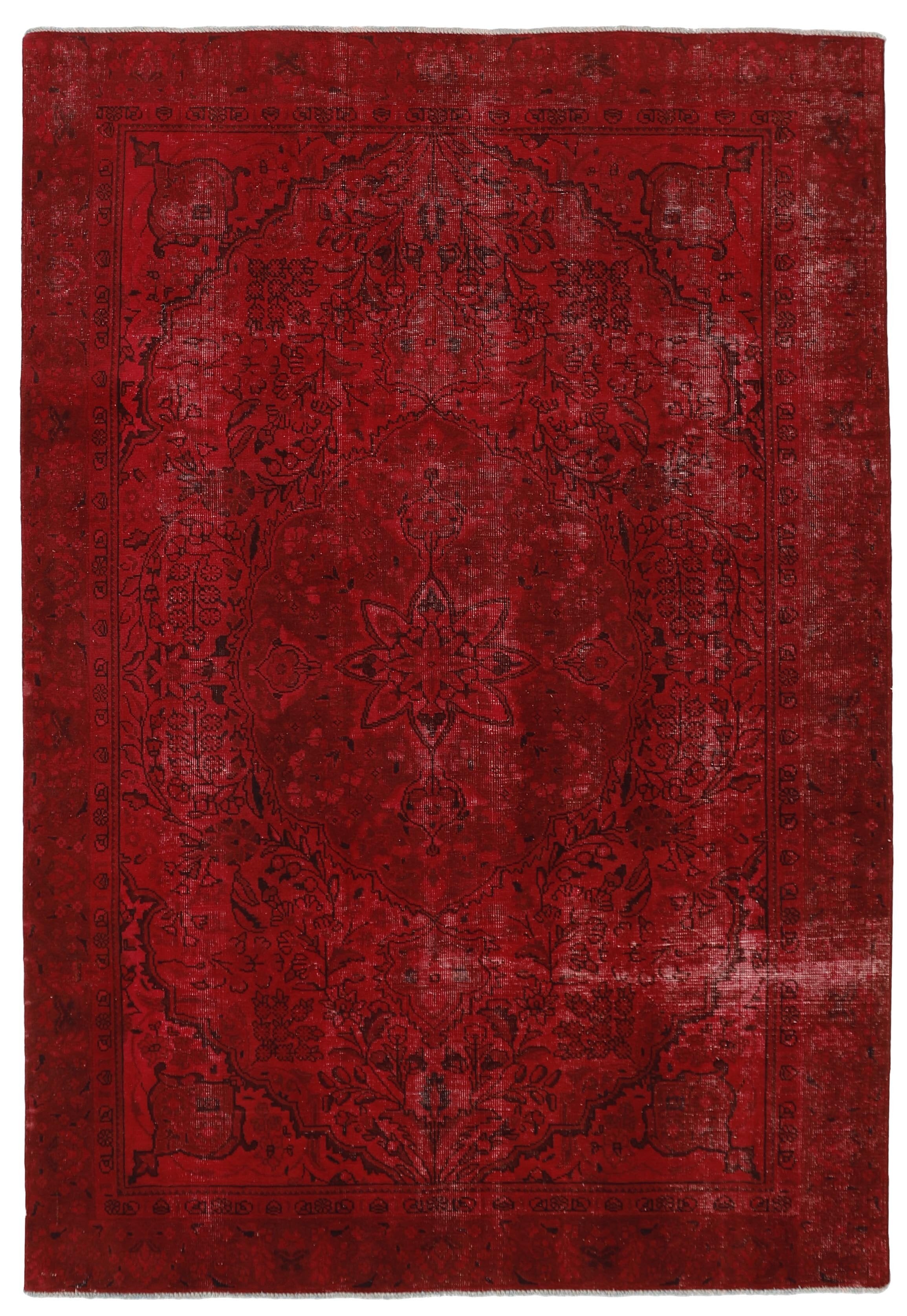 Antique Persian Hand-Knotted Vintage Rugs in Stonewashed, Recoloured Finishes (190 cm x 276 cm)