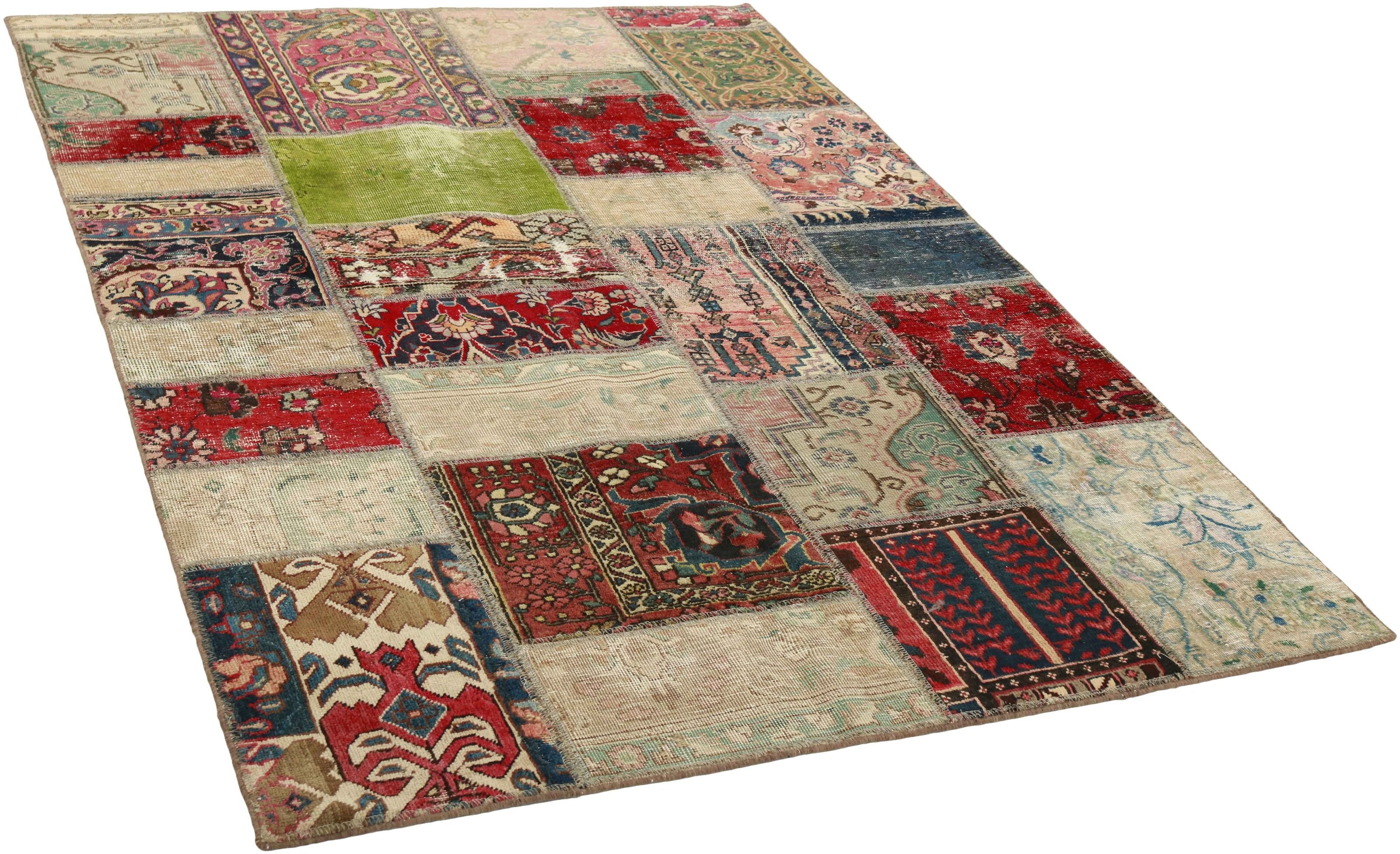 Antique Persian Handmade Vintage Royal Patchwork Rugs - 142 cm x 198 cm