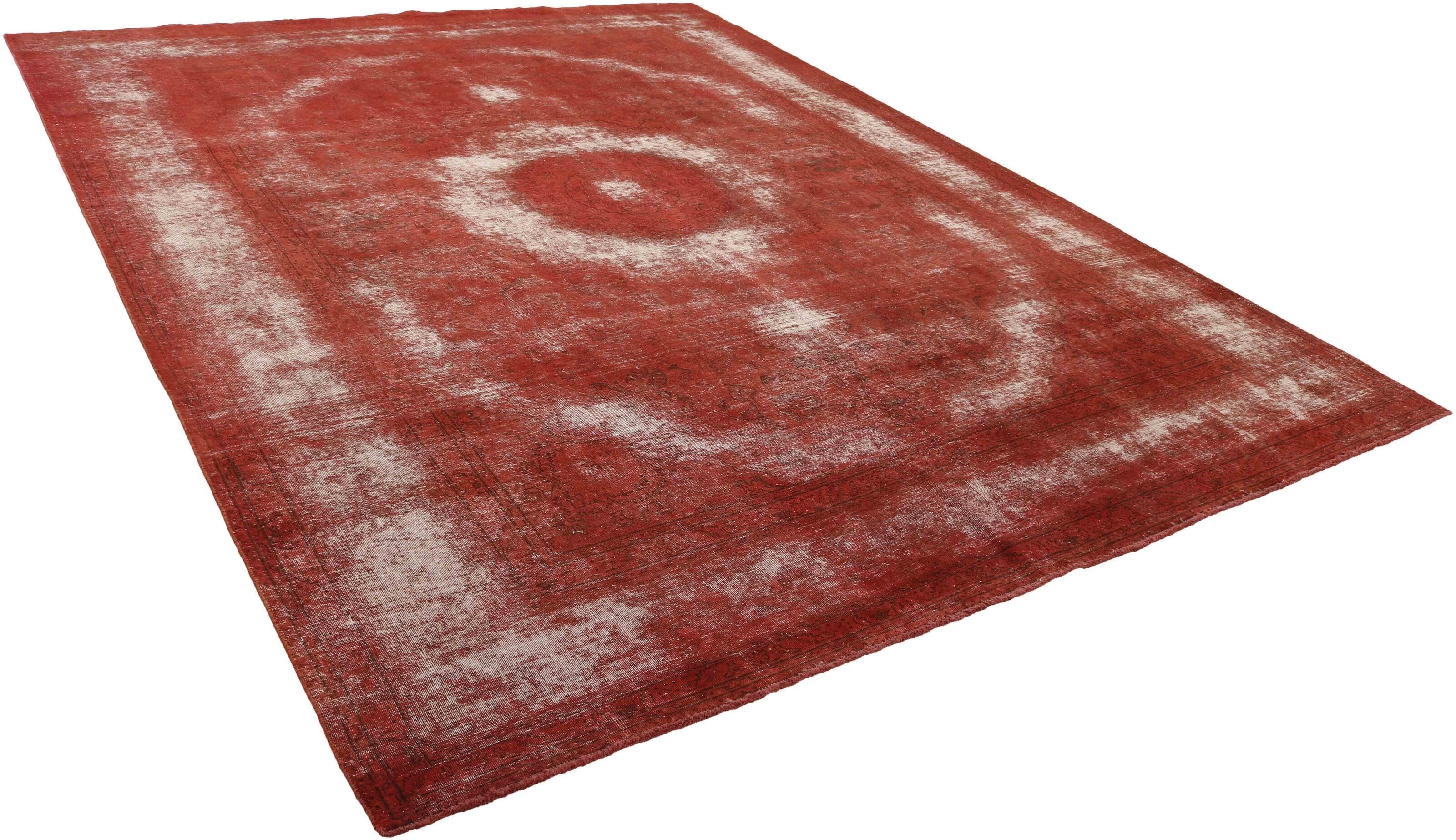 Vintage Royal Collection: Exquisite Antique Persian Hand - Knotted Stonewashed and Recolored Rugs Measuring 300 cm x 396 cm