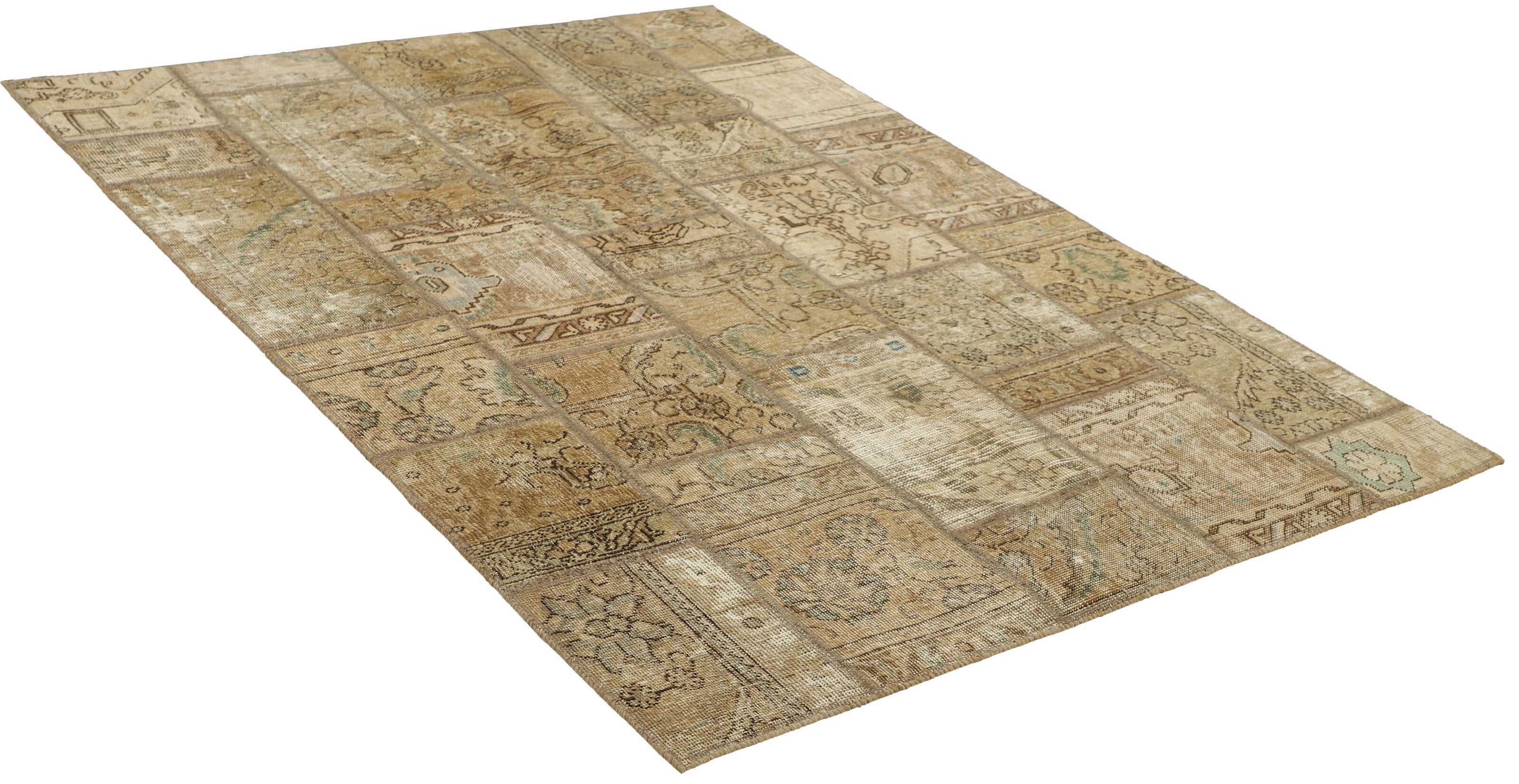 Vintage Royal Persian Hand - crafted Patchwork Rugs | 142 cm x 200 cm Antique Style