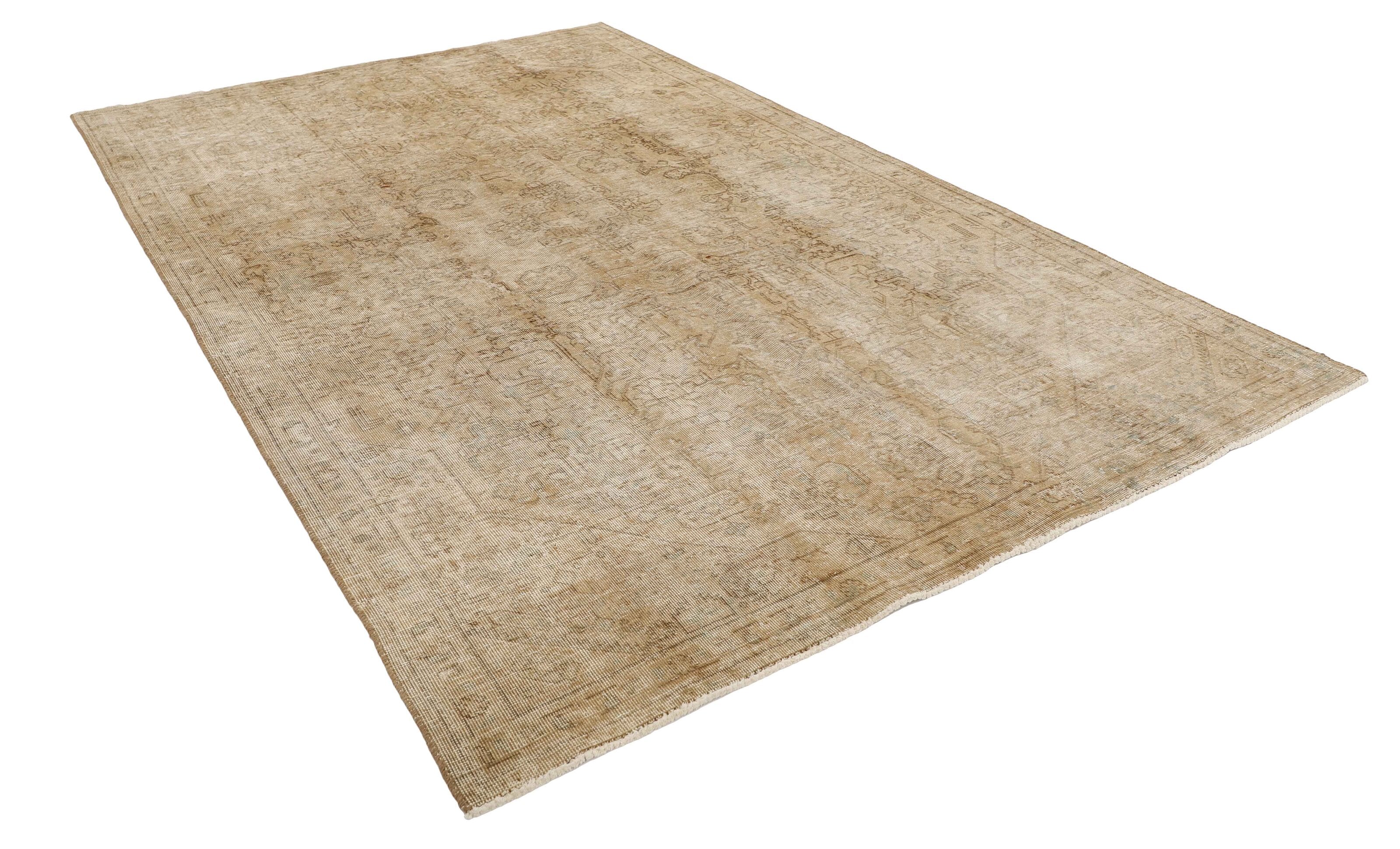 Antique Persian Hand-Knotted Vintage Royal Collection Rugs with Stonewashed and Recoloured Finishes, Measuring 189 cm x 300 cm