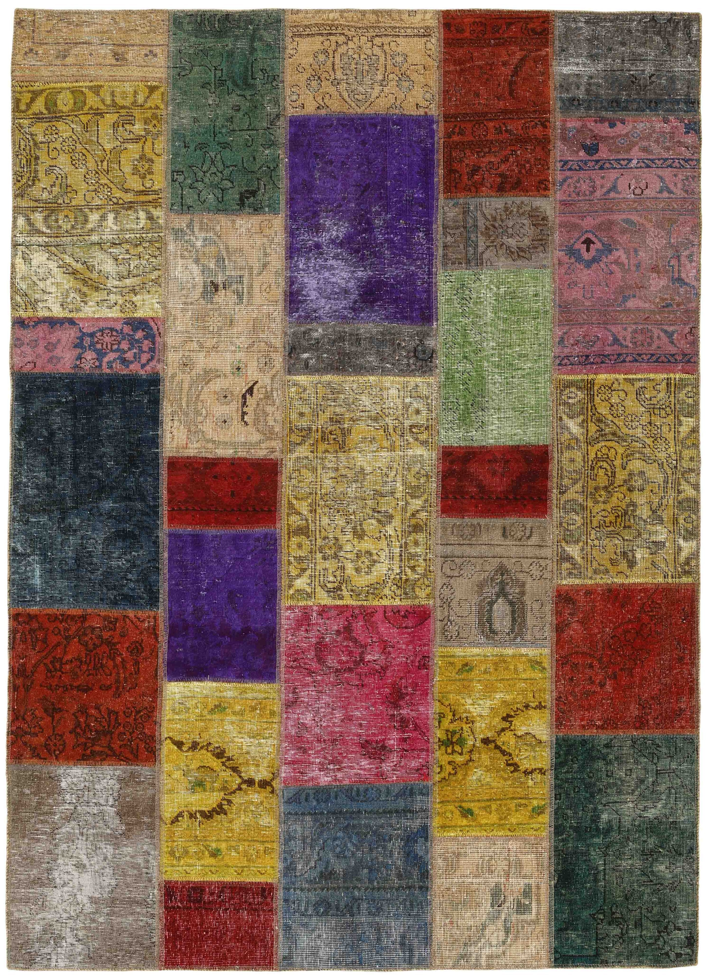 Antique Persian Handmade Vintage Royal Patchwork Rugs - 171 cm x 235 cm