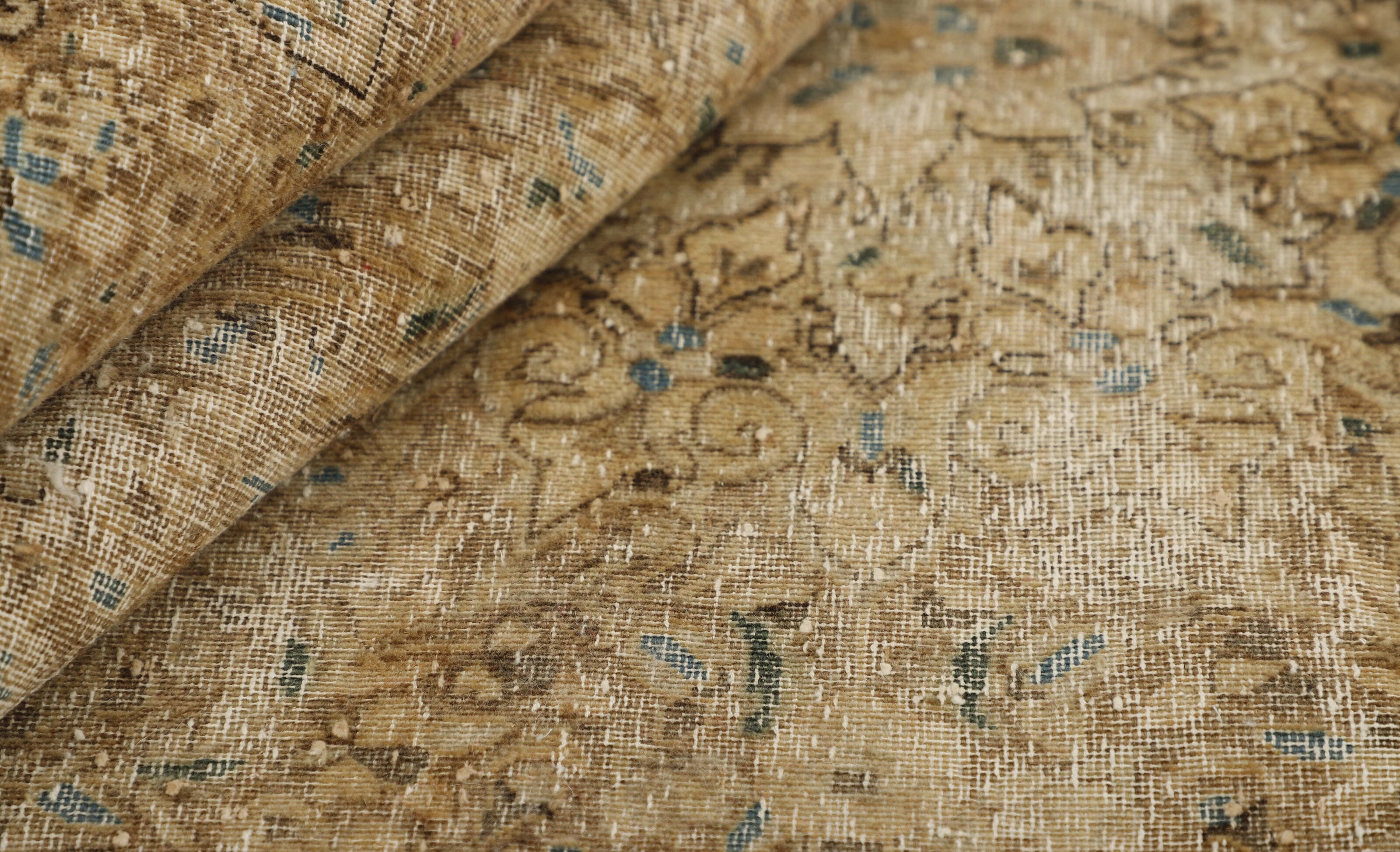 Antique Persian Hand-Knotted Vintage Kerman Rugs with Stonewashed & Recoloured Finishes, 142x248 cm