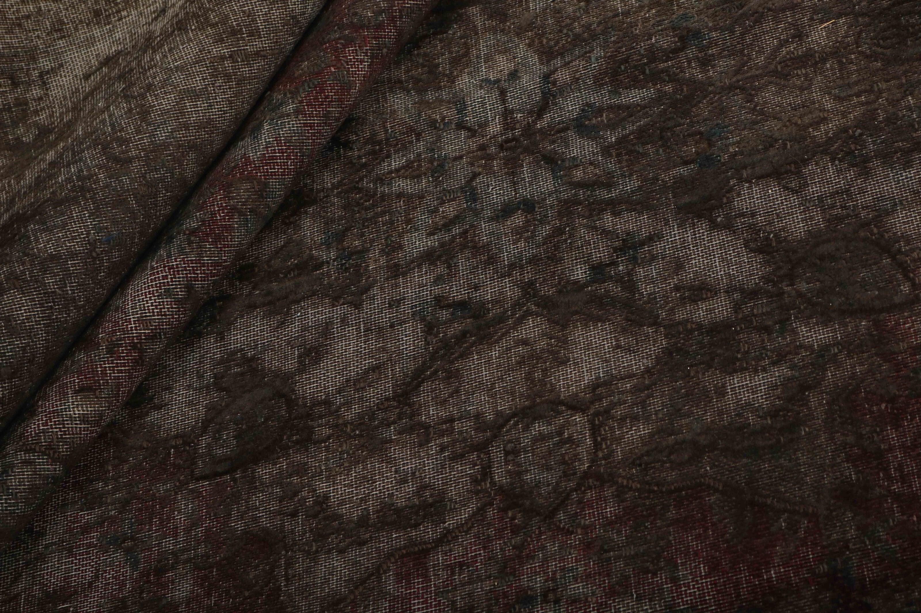 Vintage Kerman Collection: Large-Sized Antique Persian Hand-Knotted Floor Rugs with Recoloured and Stonewashed Finishes, Measuring 291 cm x 382 cm