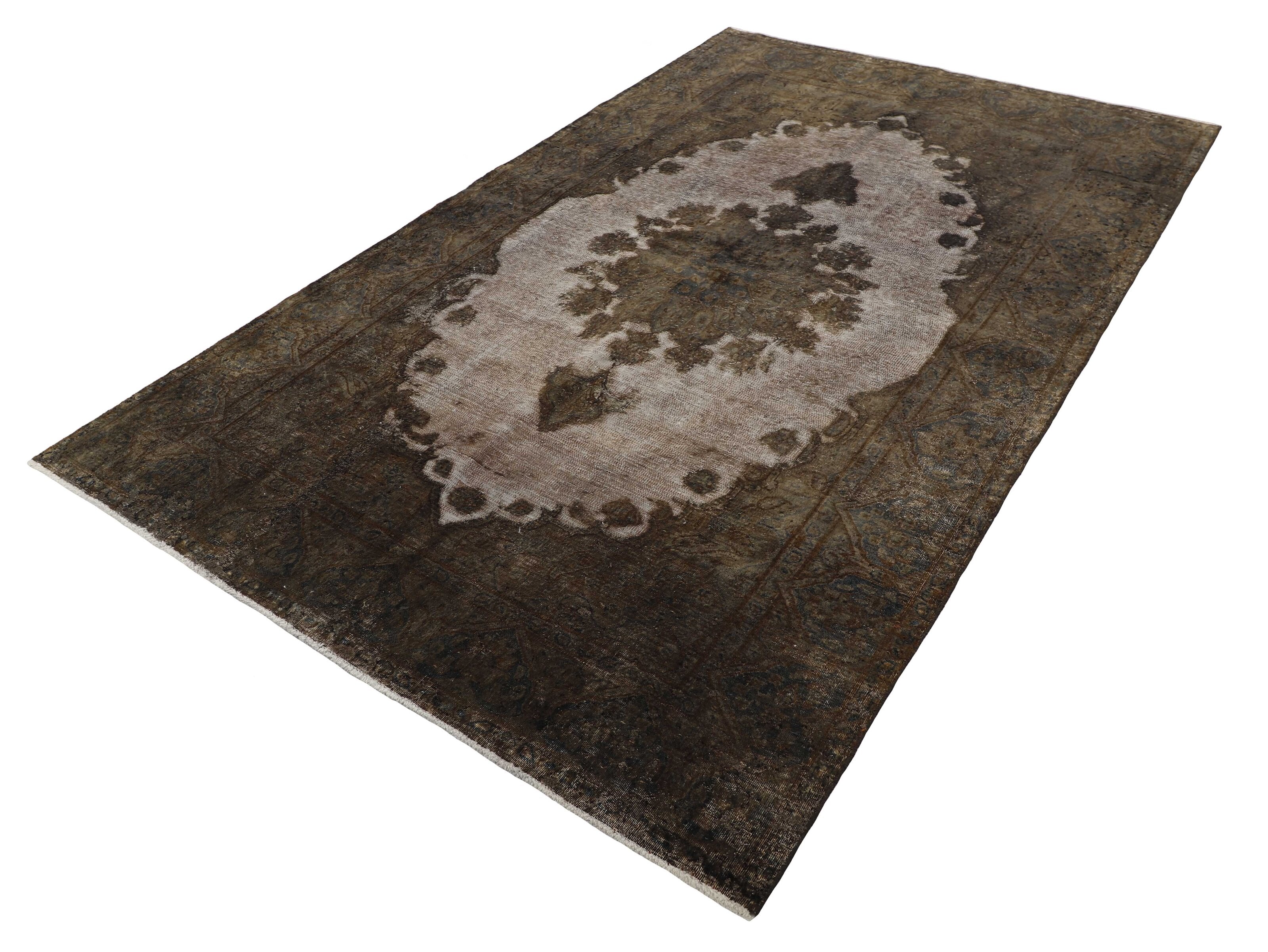 Vintage Kerman Collection: Exquisite Antique Persian Hand - Knotted Floor Rugs with Recolored and Stone - Washed Finishes, Measuring 150 cm x 237 cm