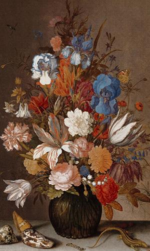 Traditional Oil - Style Bouquet Wallpaper M9858 Sample