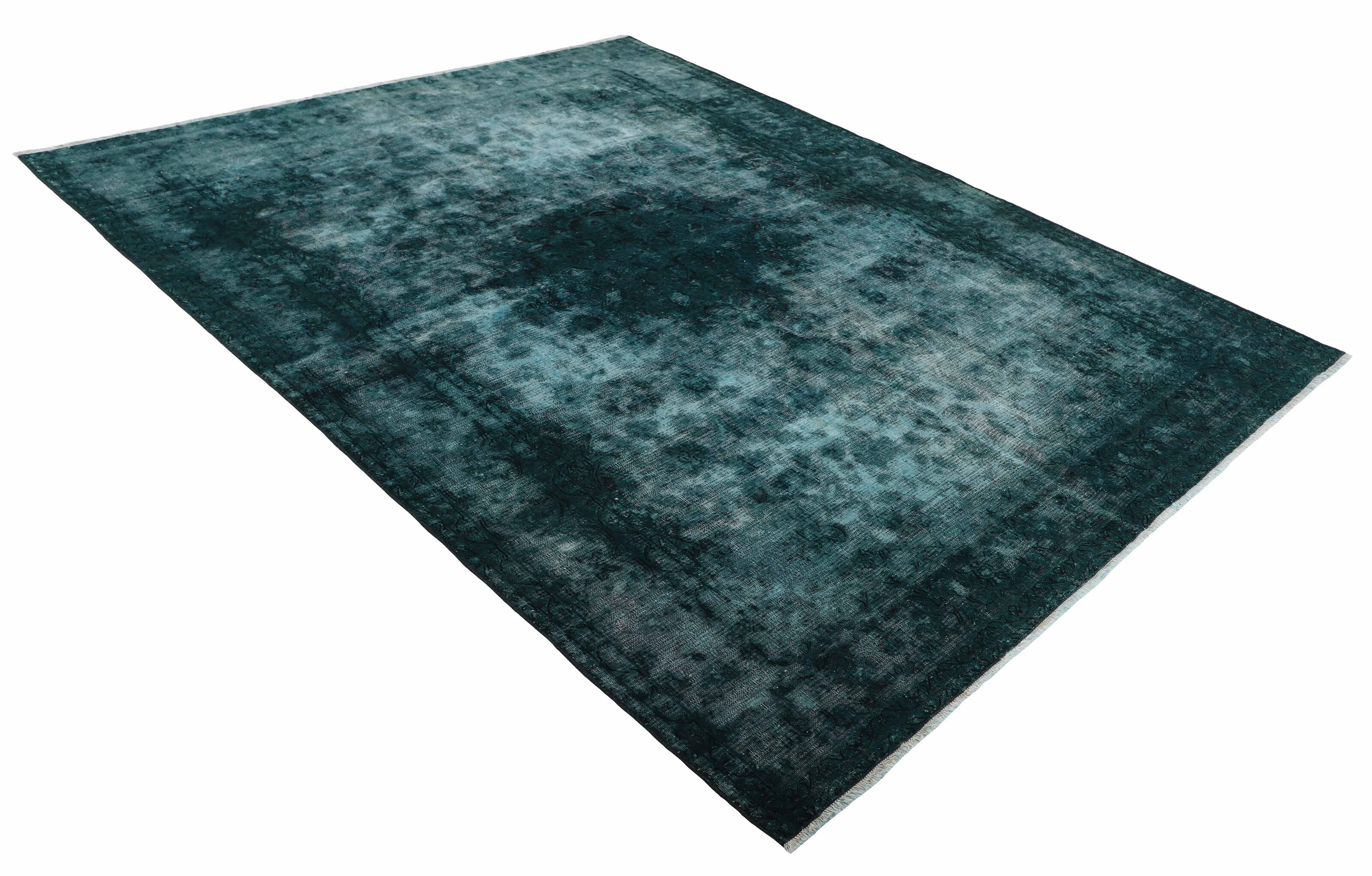 Antique Persian Hand-Knotted Vintage Kerman Rugs in Recoloured, Stonewashed Finishes - 175x247 cm
