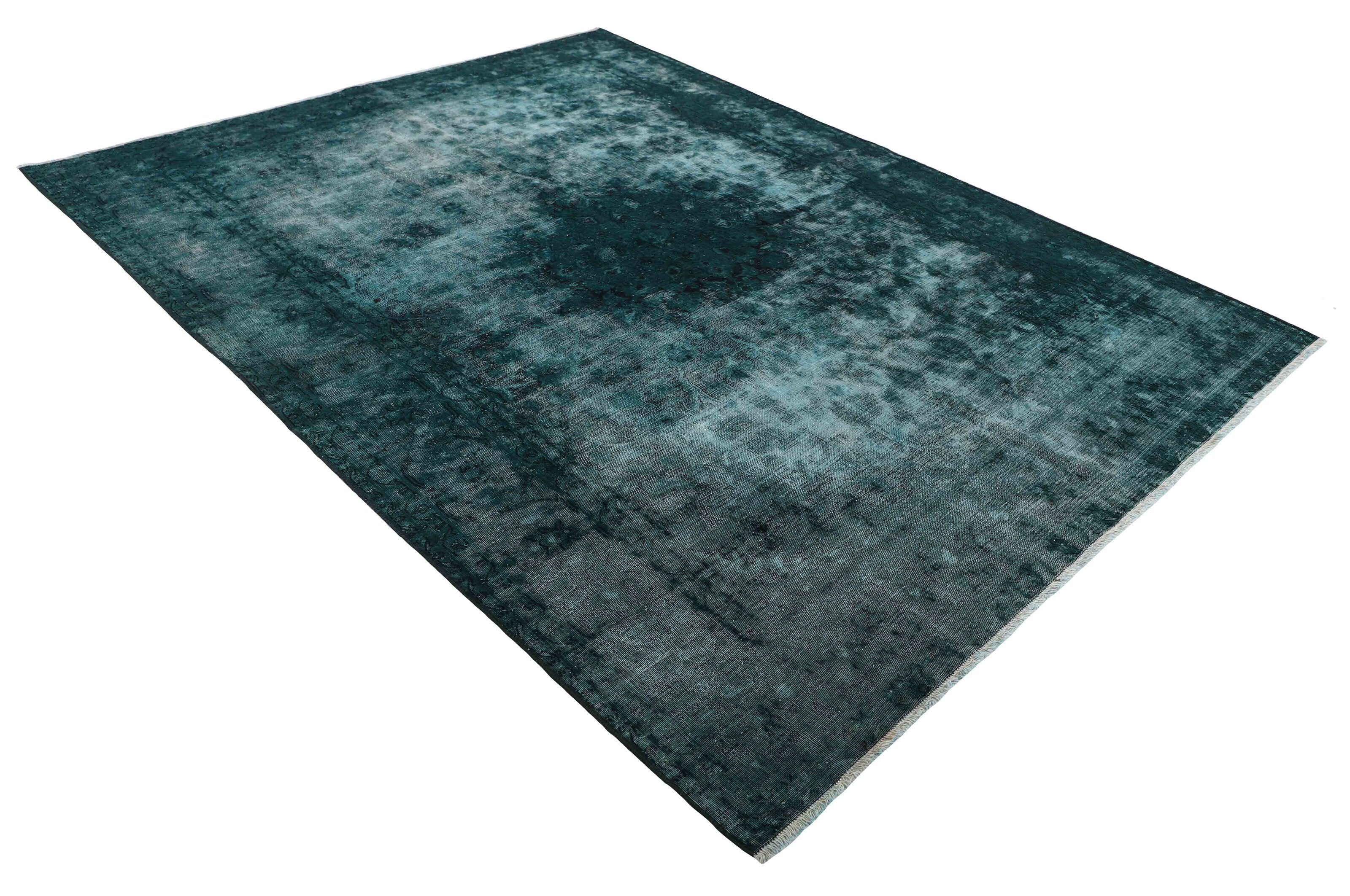 Antique Persian Hand-Knotted Vintage Kerman Rugs in Recoloured, Stonewashed Finishes - 175x247 cm