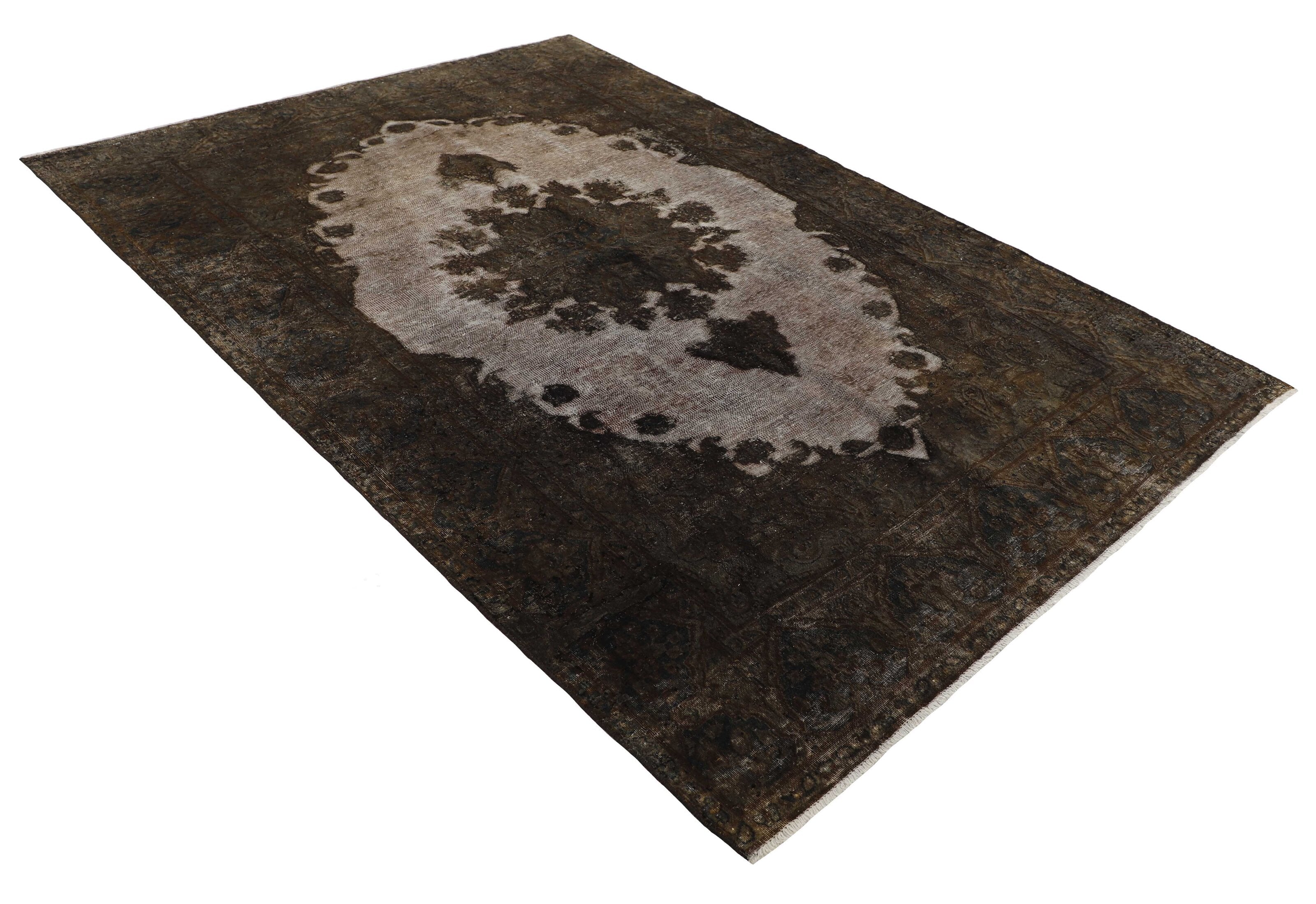 Vintage Kerman Collection: Exquisite Antique Persian Hand - Knotted Floor Rugs with Recolored and Stone - Washed Finishes, Measuring 150 cm x 237 cm