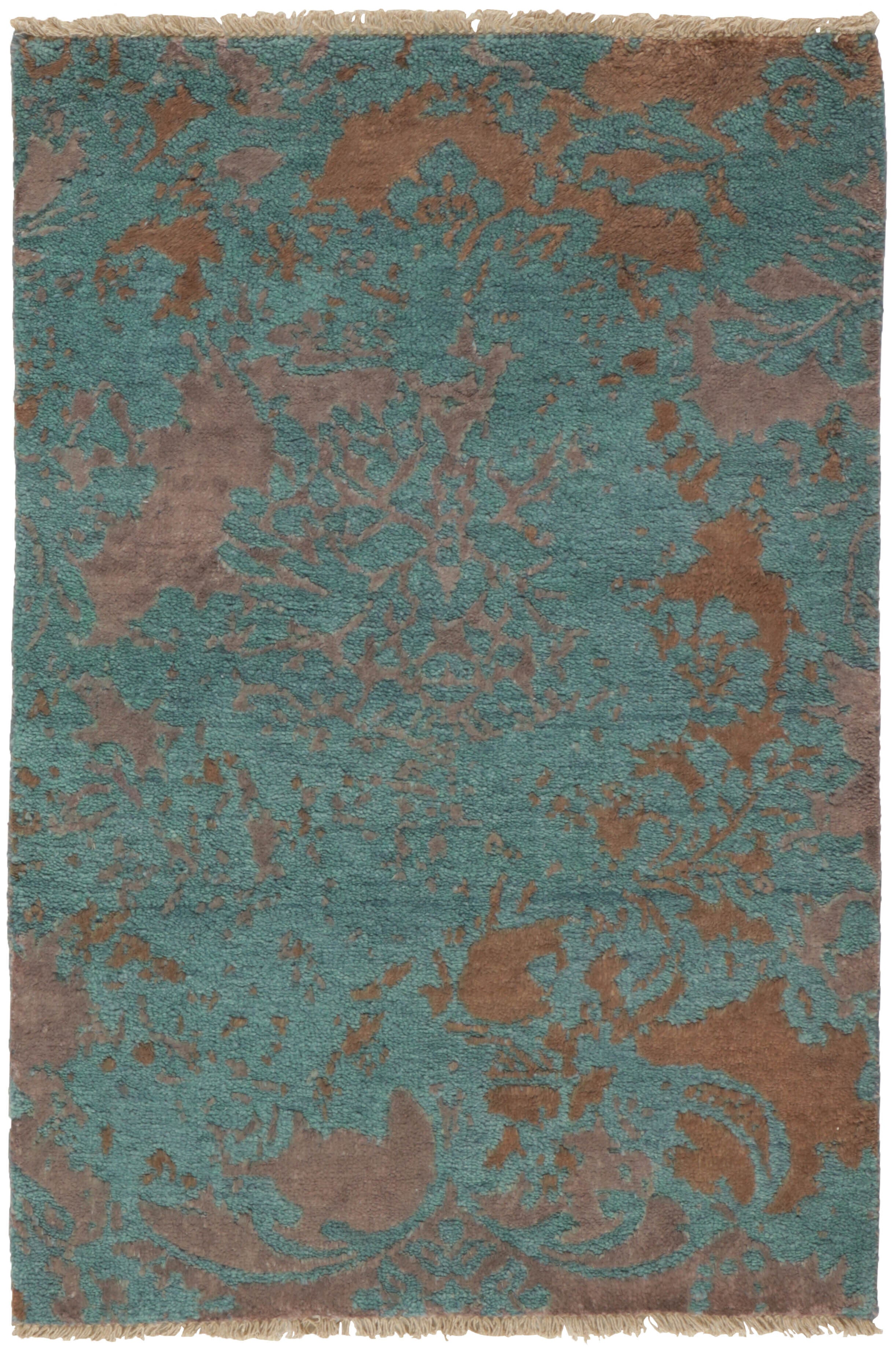 Exquisite Hand-Knotted Kashmir Damask Rugs - 60 cm x 90 cm