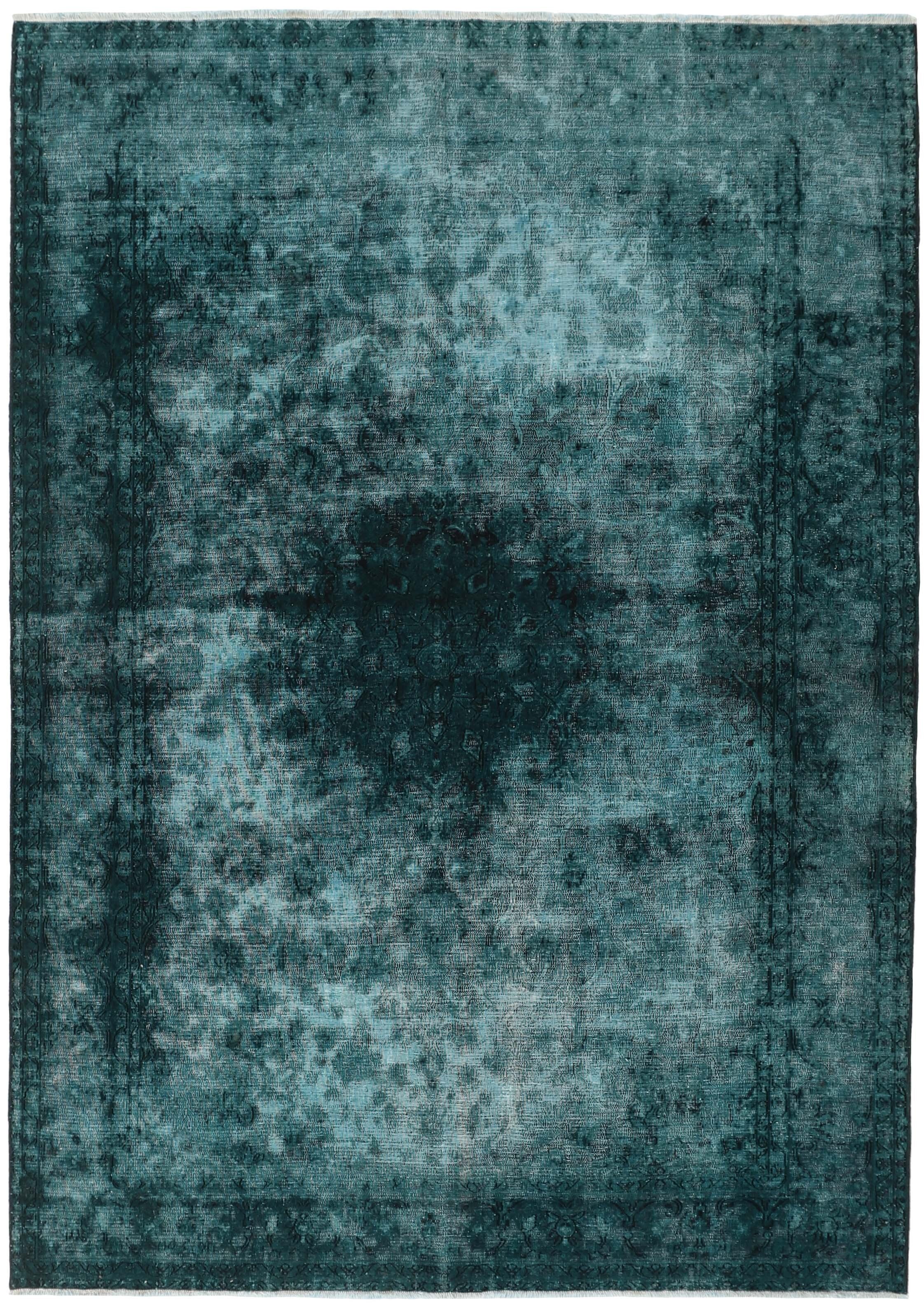Antique Persian Hand-Knotted Vintage Kerman Rugs in Recoloured, Stonewashed Finishes - 175x247 cm