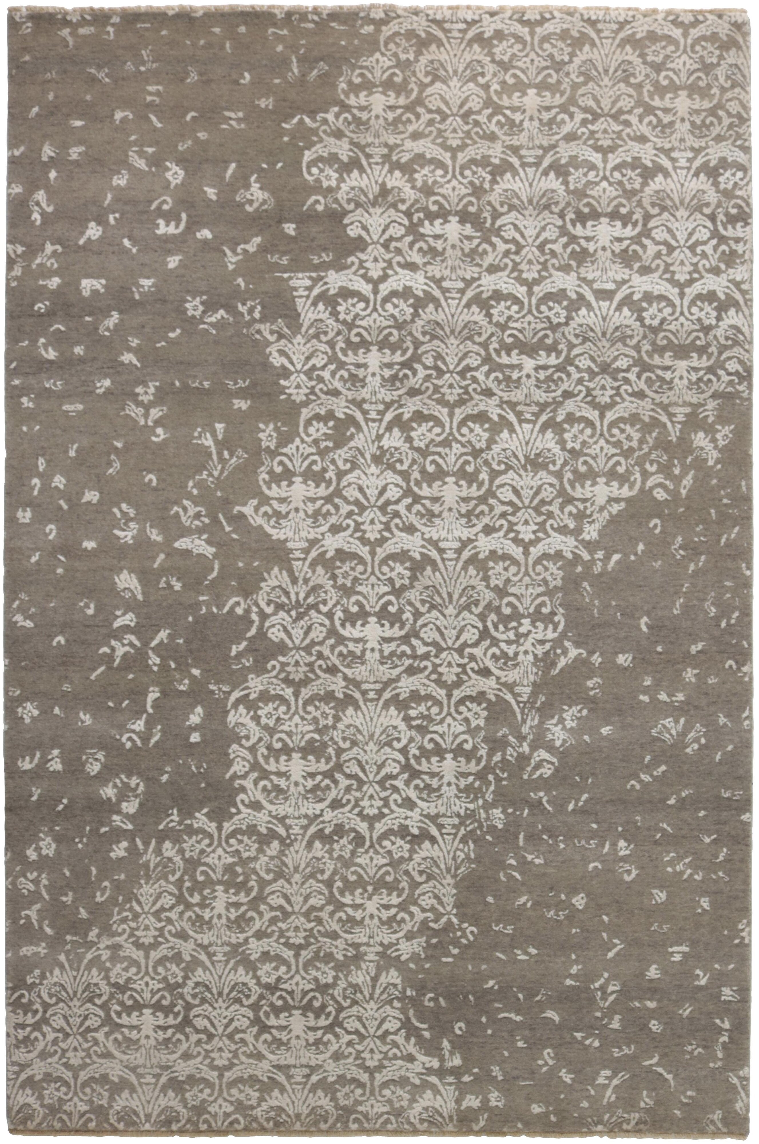 Hand-Knotted Damask Kashmir Rugs (203 cm x 304 cm) for Classic & Modern Homes
