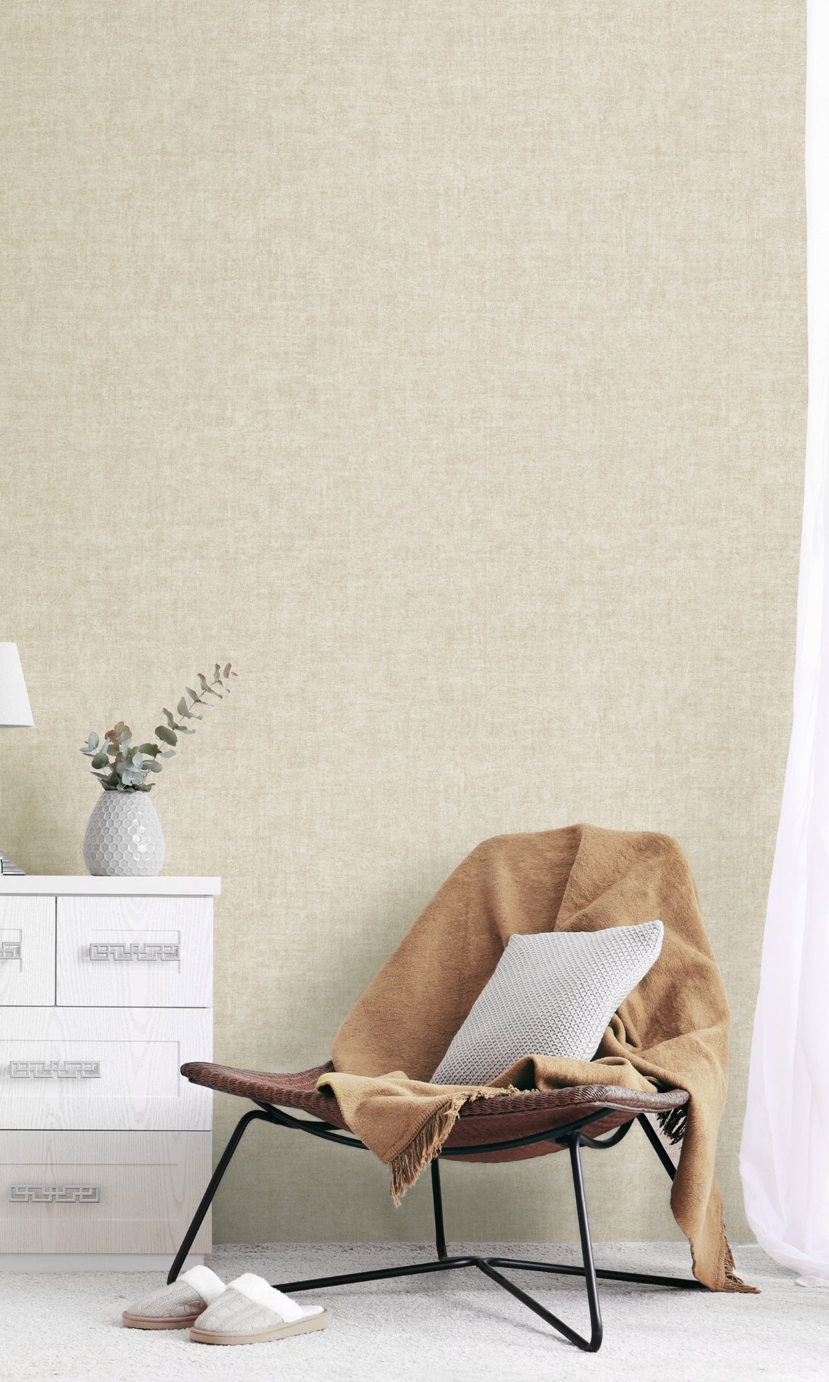 R8401 Terracotta Plain Textured Wallpaper for Modern & Classic Spaces