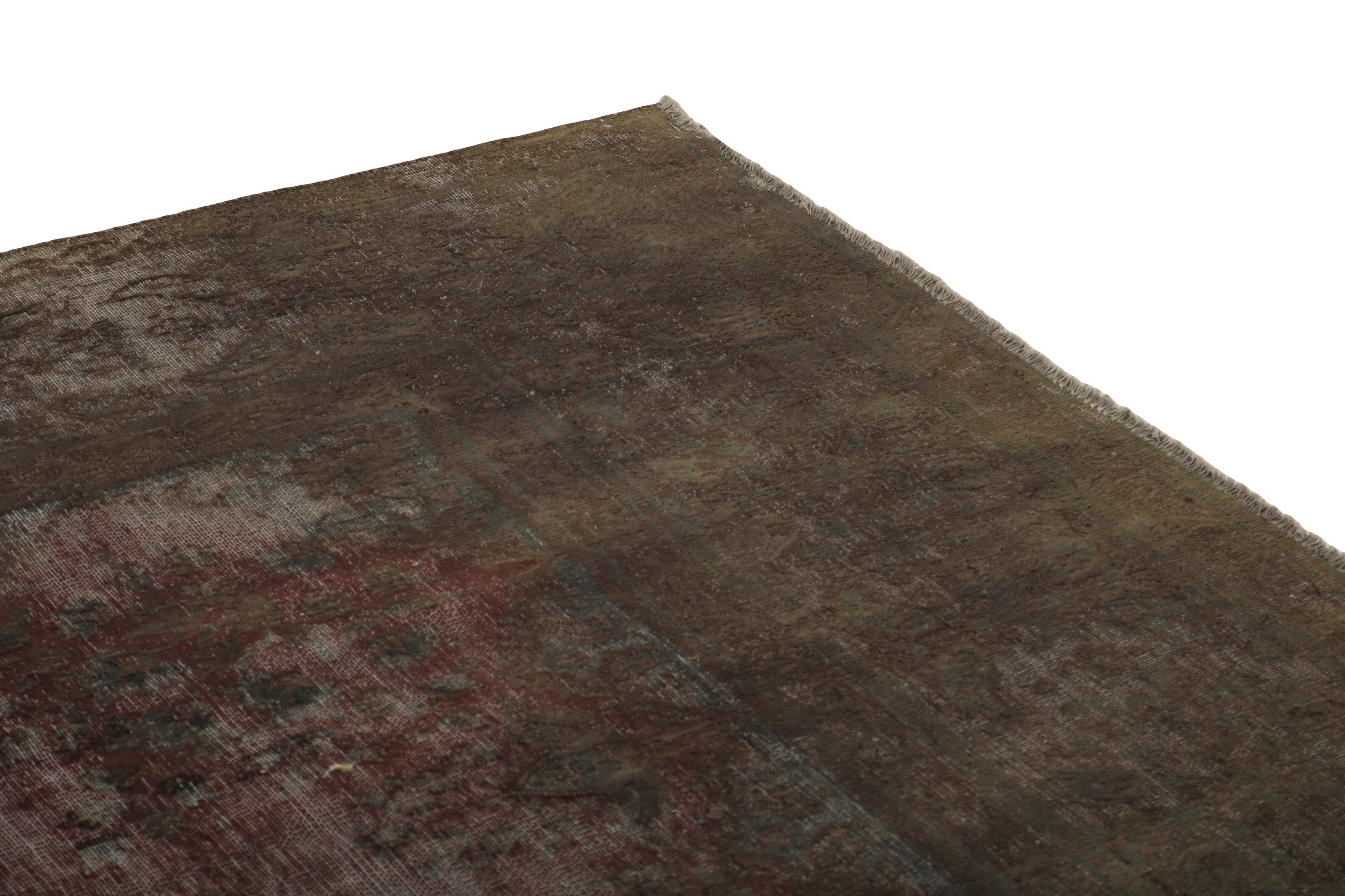 Vintage Kerman Collection: Large-Sized Antique Persian Hand-Knotted Floor Rugs with Recoloured and Stonewashed Finishes, Measuring 291 cm x 382 cm