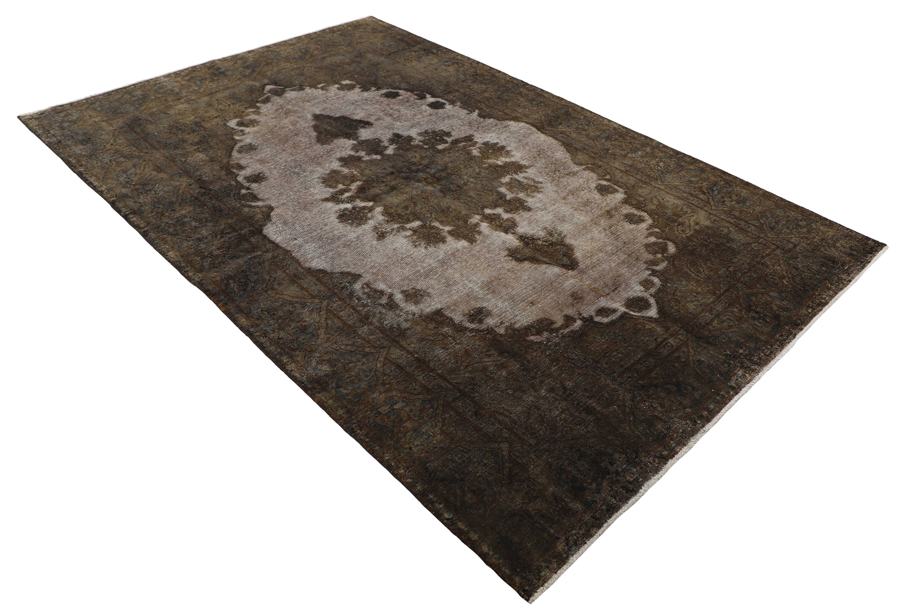 Vintage Kerman Collection: Exquisite Antique Persian Hand - Knotted Floor Rugs with Recolored and Stone - Washed Finishes, Measuring 150 cm x 237 cm