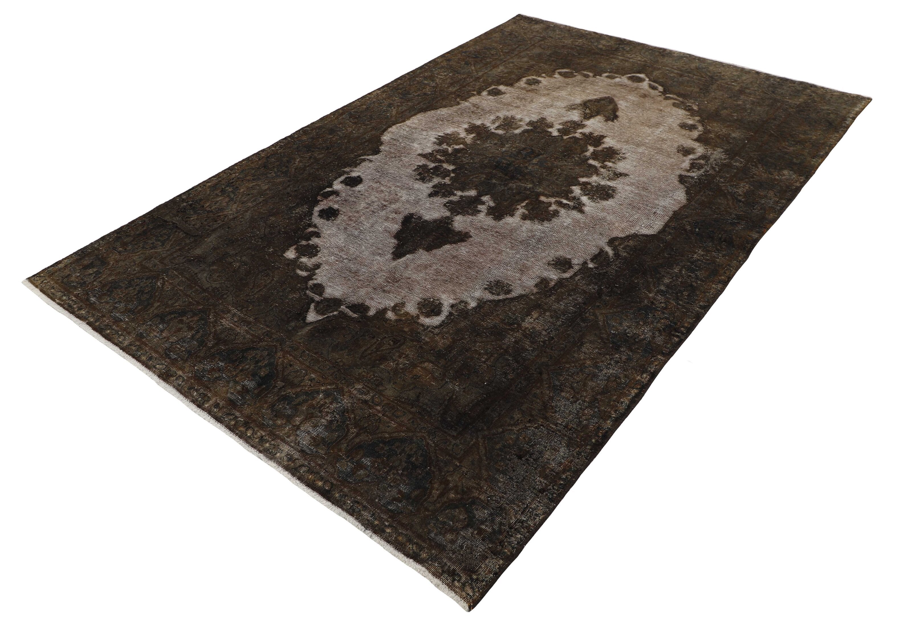 Vintage Kerman Collection: Exquisite Antique Persian Hand - Knotted Floor Rugs with Recolored and Stone - Washed Finishes, Measuring 150 cm x 237 cm