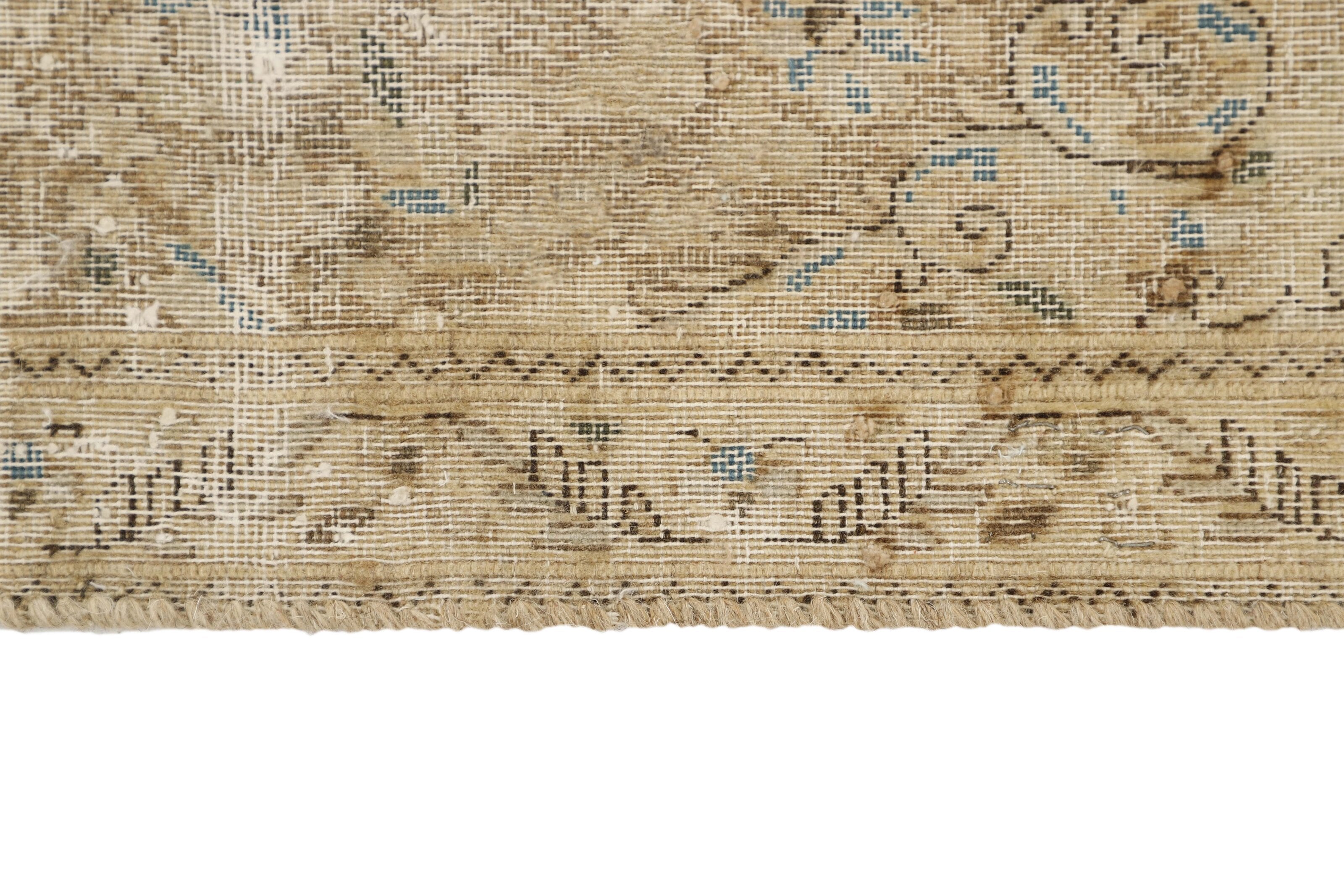 Antique Persian Hand-Knotted Vintage Kerman Rugs with Stonewashed & Recoloured Finishes, 142x248 cm